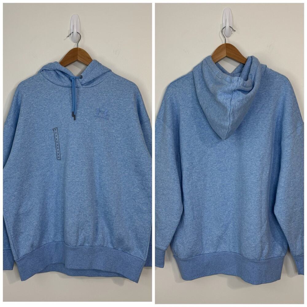 NWT Under Armour Women’s Essential Fleece Oversized Hoodie Size M Blue